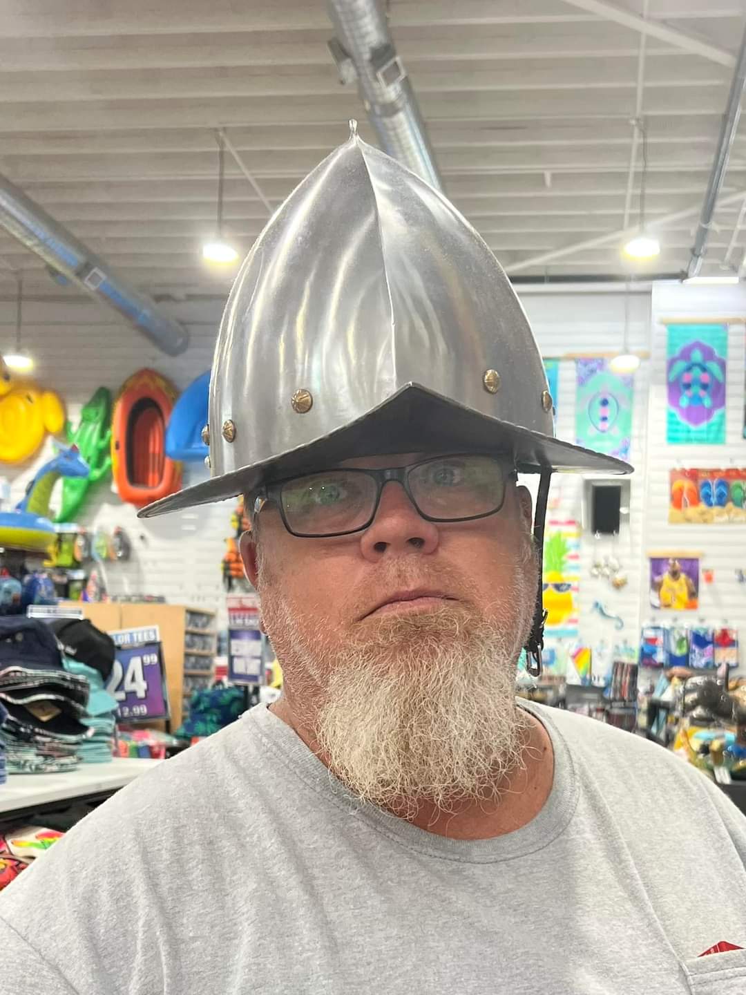 Clayton with a helmet.