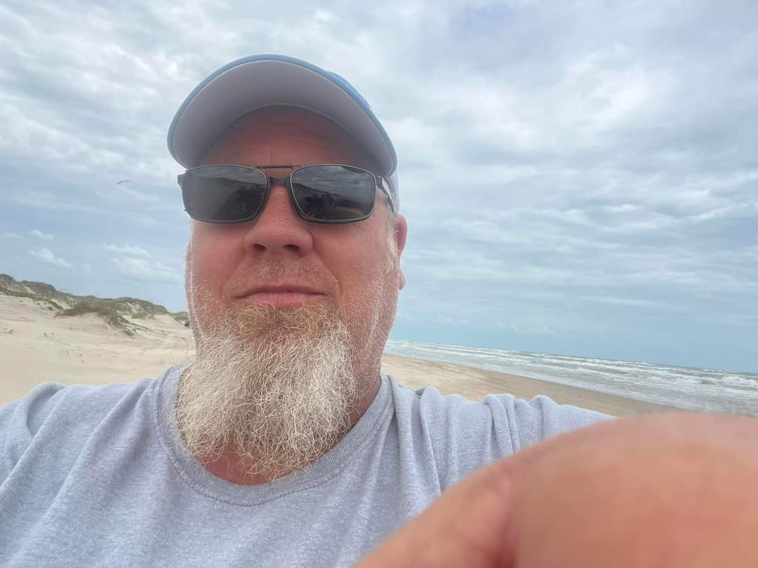 Clayton Loban at beach along Texas coast.